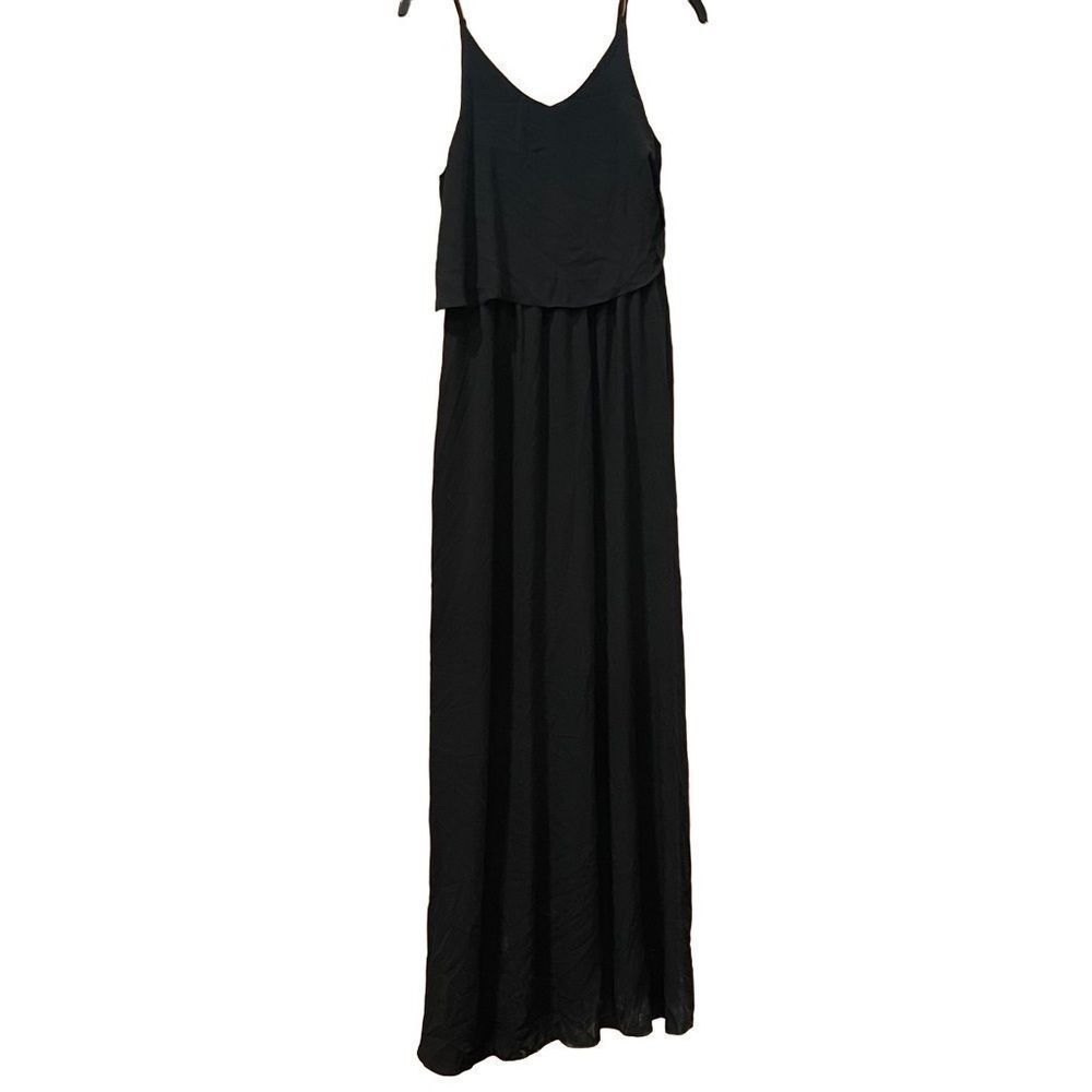 Glam Doll Classic Black Spaghetti Strap Maxi Dress Medium - Picture 4 of 7